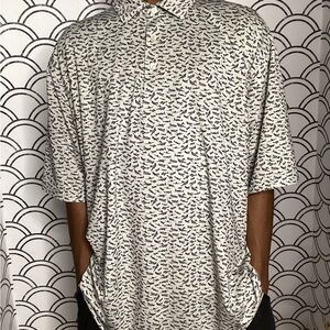 Peter Millar Black and White Patterned Polo Shirt